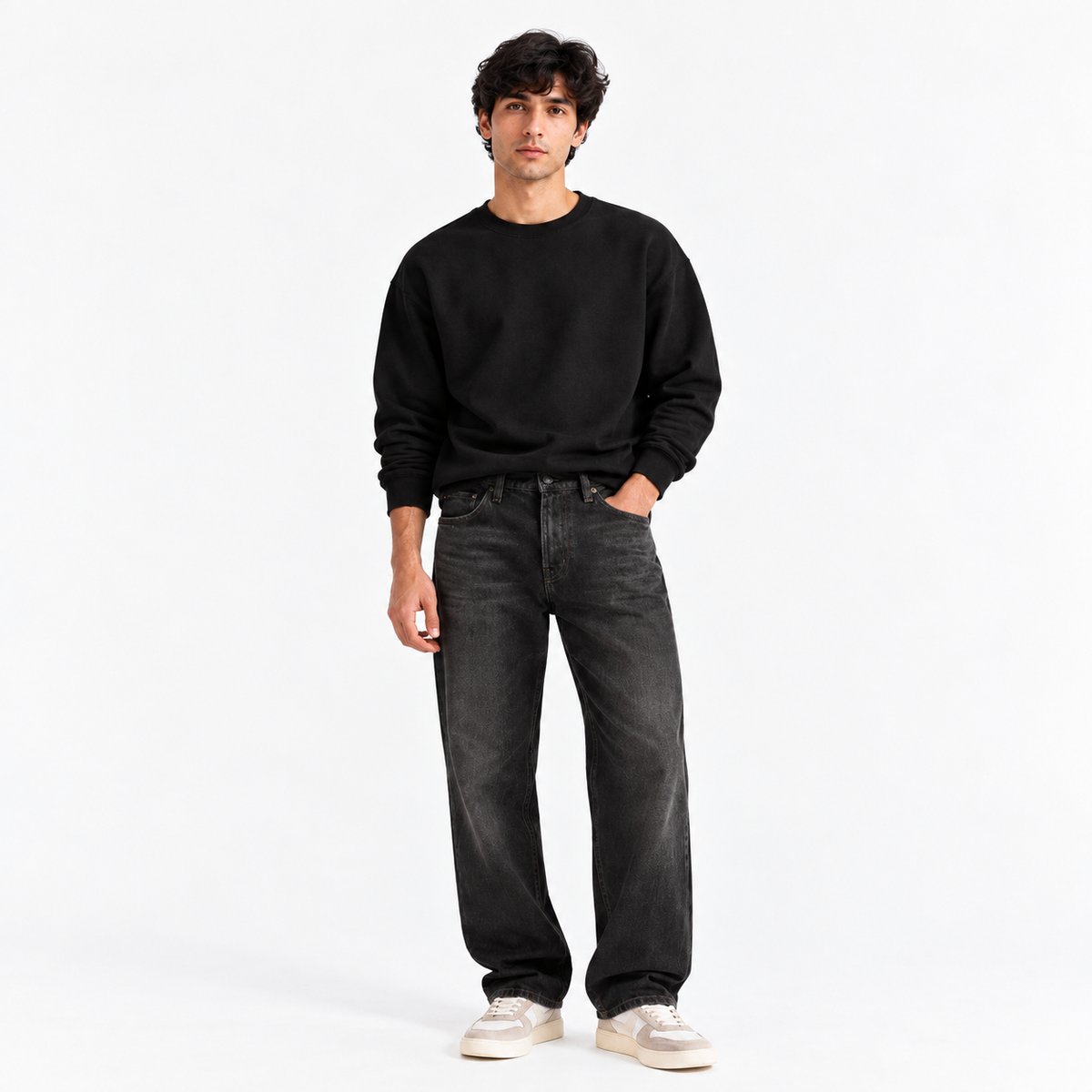 Black Denim Jeans - Relaxed Fit