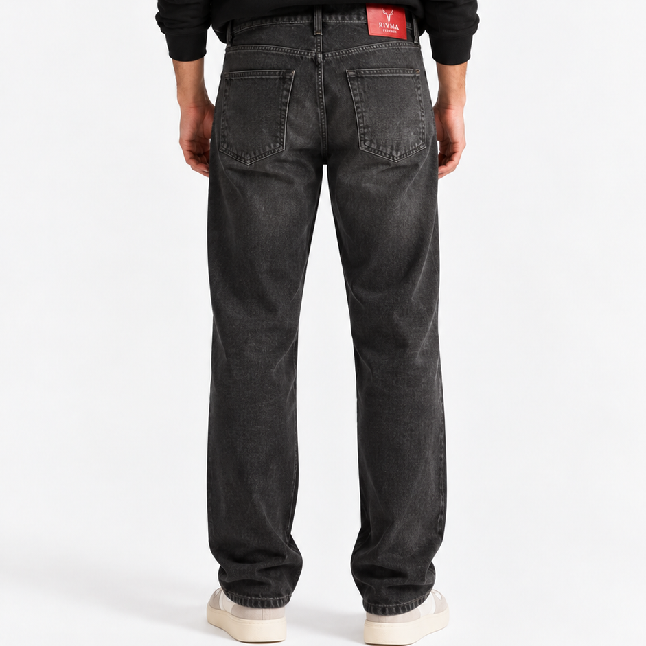 Black Denim Jeans - Relaxed Fit