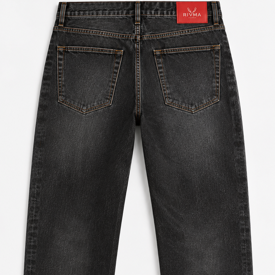 Black Denim Jeans - Relaxed Fit